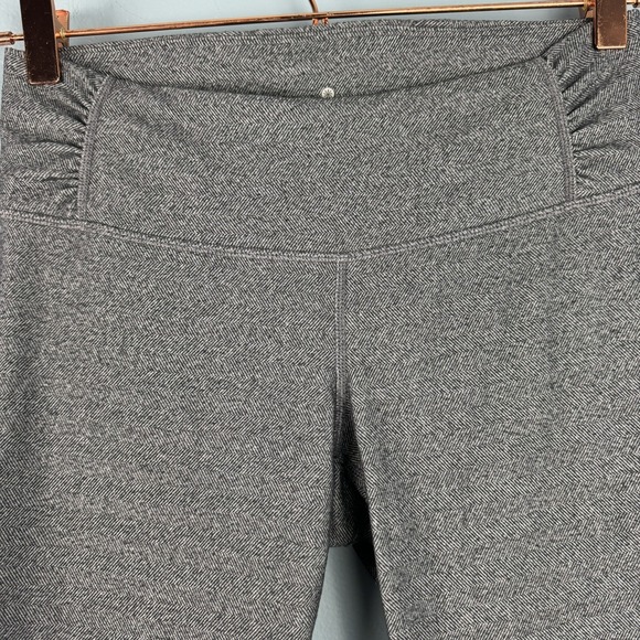 Athleta Women's Heather Gray Herringbone Ruched Leggings Pull On Size Small - Picture 3 of 6